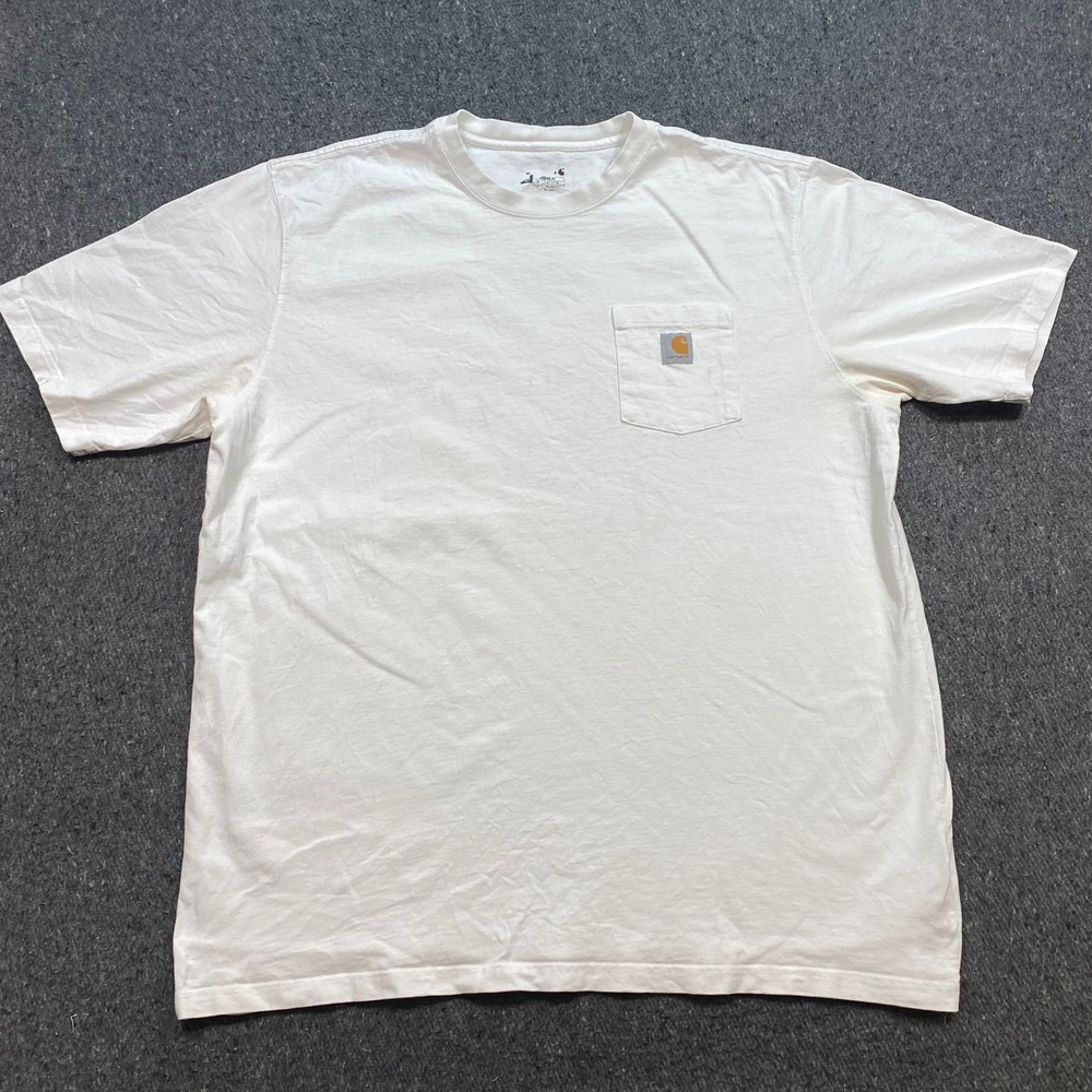 Carhartt Pocket TShirt Sz XL Mens White Skater Loose Fit Workwear Logo Tee